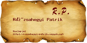 Rózsahegyi Patrik névjegykártya